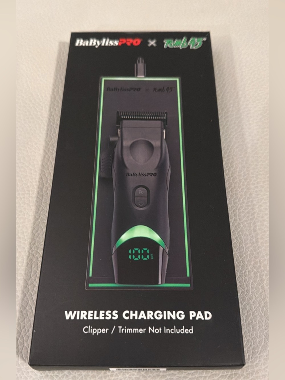 BaByliss Wireless Charging Pad - Black with Green Accents